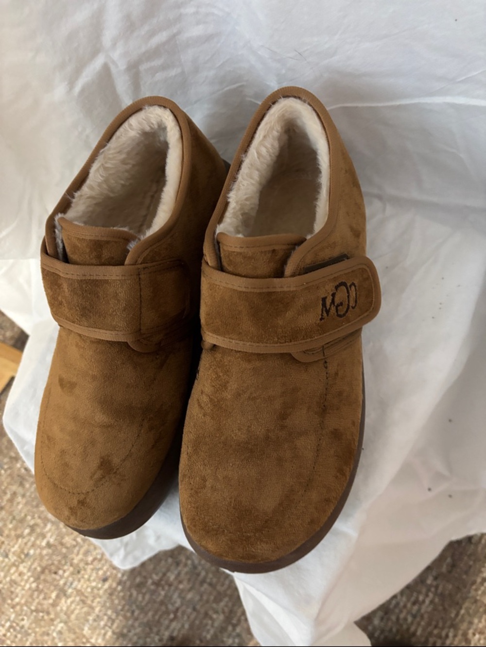 Cozy Tan Suede-Look Women's Slip-On Loafers